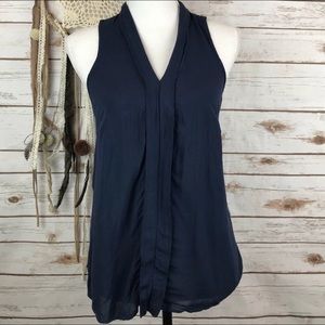 Splendid Mixed Media Hi-Lo Navy Tank Top Size XS